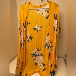 LOFT Yellow Floral Light weight coverup M/L
